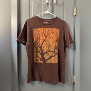 Old Navy Brown Tee with Orange Tree Graphic
